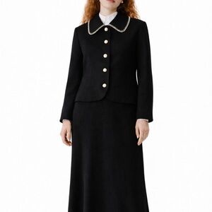 Vintage Wool Cropped Blazer – Black | Made in USA